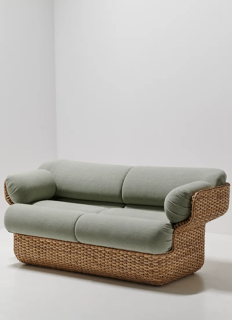 Basket Sofa van GUBI in Drive, Glamour Group (1115, Standard), 2 seater, Rattan – productfoto 5 van 10