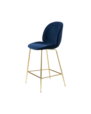Beetle Counter Chair, Fully Upholstered de GUBI en Conic base, Brass Semi Matt, Sunday, Dedar (003, Standard) – photo du produit 4 sur 4