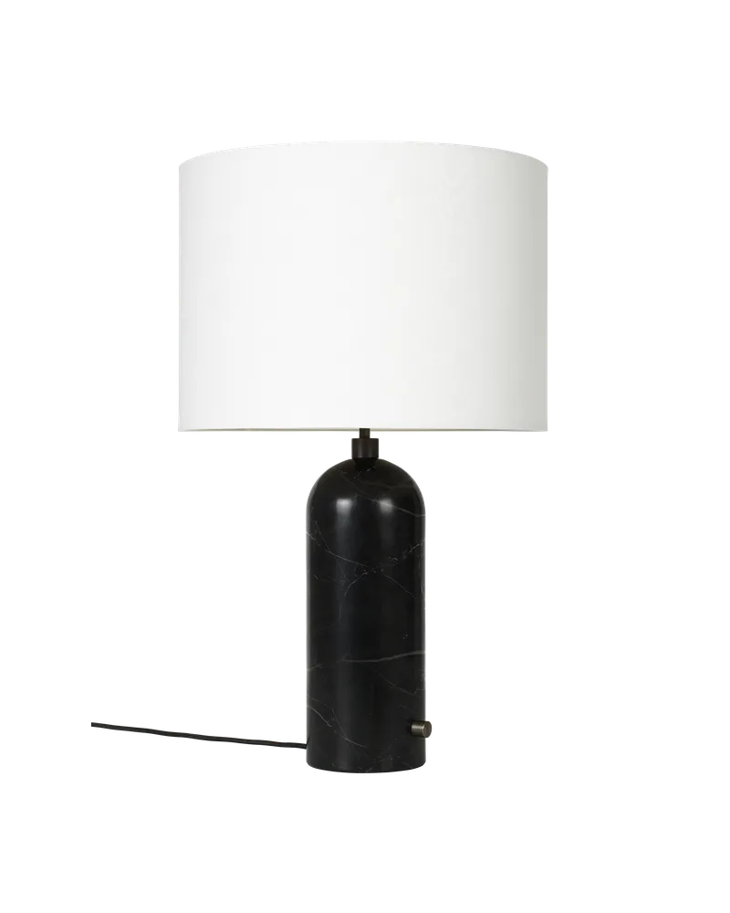 Gravity Table Lamp von GUBI in Black Marble, White, 65 cm, EU – Produktfoto