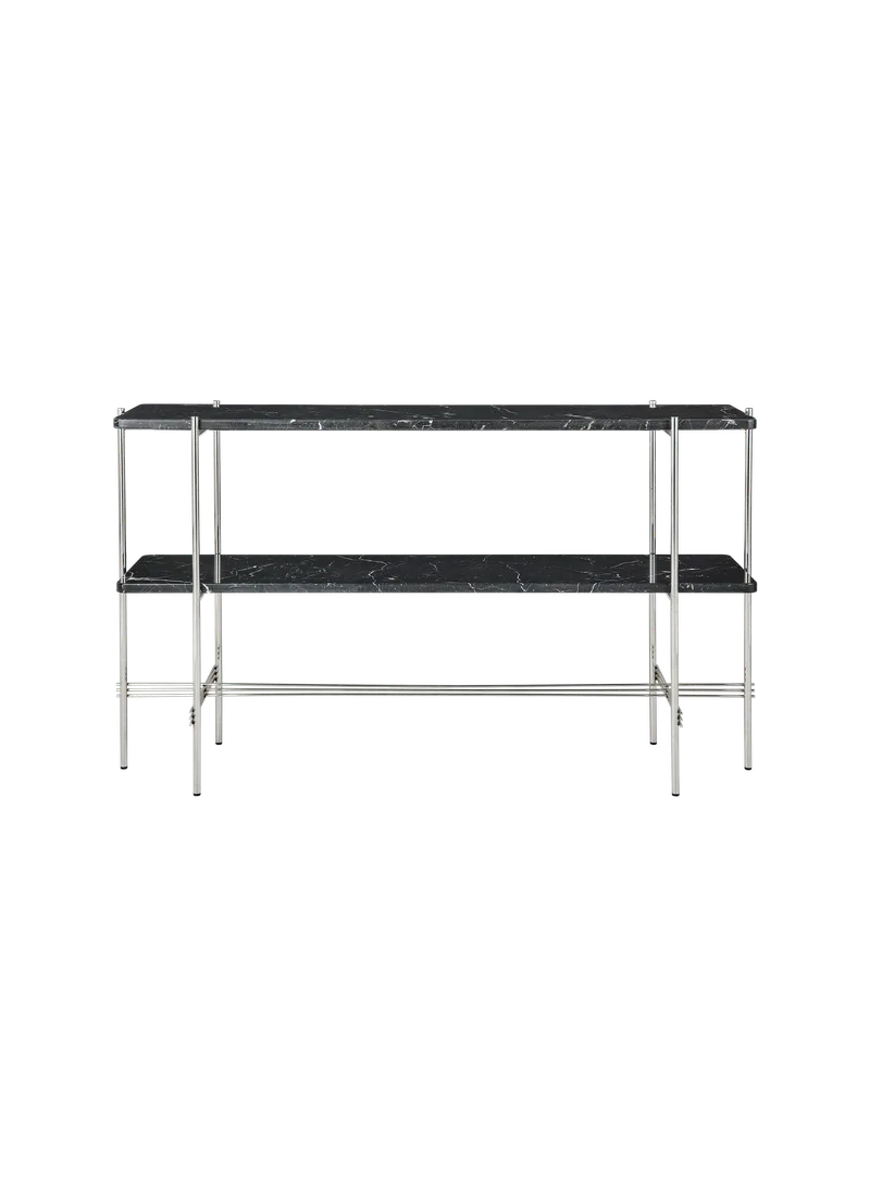 TS Console de GUBI en Black Marquina Marble, Polished Steel, 120 × 30 × 72 cm – photo du produit
