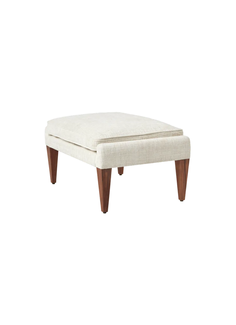 V11 Ottoman van GUBI in Forli, Limonta (027, Standard), Solid American Walnut (Oiled) – productfoto