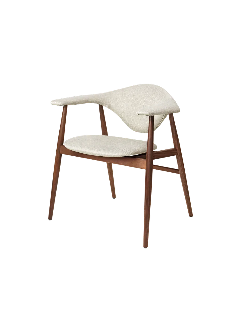 Masculo Dining Chair, Fully Upholstered by GUBI in American Walnut Oiled, Eero Special FR, Dedar (106, Standard) – product photo