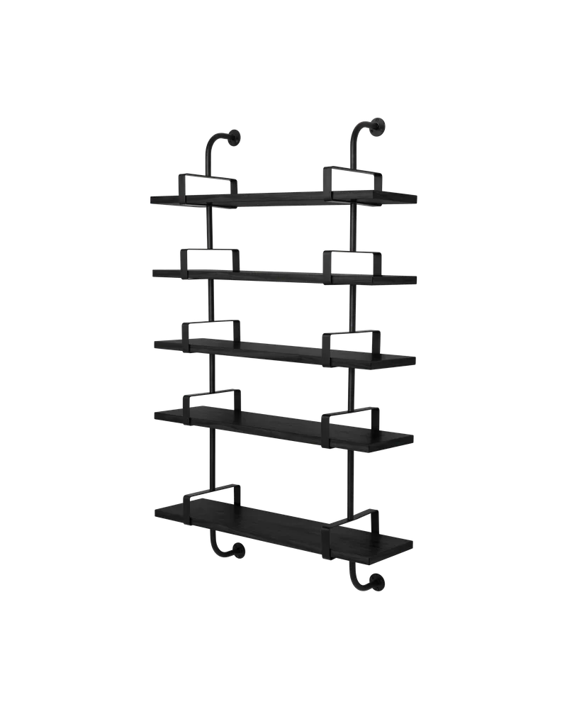 Démon Shelf by GUBI in Black Stained Ash Semi Matt Lacquered, 5 Shelves, Small – product photo