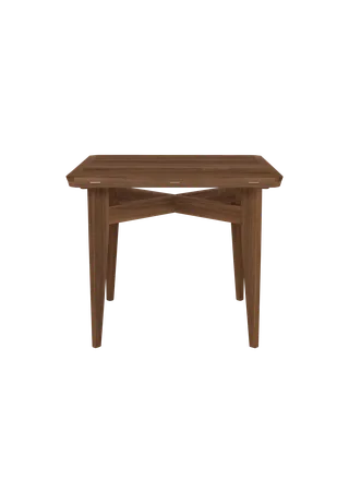 B-Table Dining Table, Pivoting Extendable Top by GUBI in American Walnut Matt Lacquered, American Walnut Matt Lacquered, 85 × 85 / Ø116 cm – product photo 5 of 5