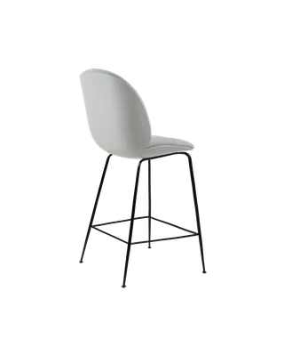 Beetle Counter Chair, 3D Veneer & Front Upholstered by GUBI in Lunar Gray, Matt Black, Kvadrat Sahco, Acca Stripe 0731 – product photo 2 of 4