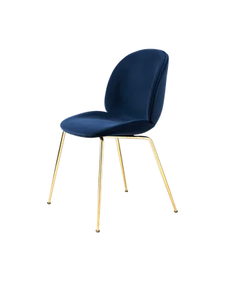 Beetle Dining Chair, Fully Upholstered by GUBI in Sunday, Dedar (003, Standard), Conic base, Brass Semi Matt – product photo 5 of 5