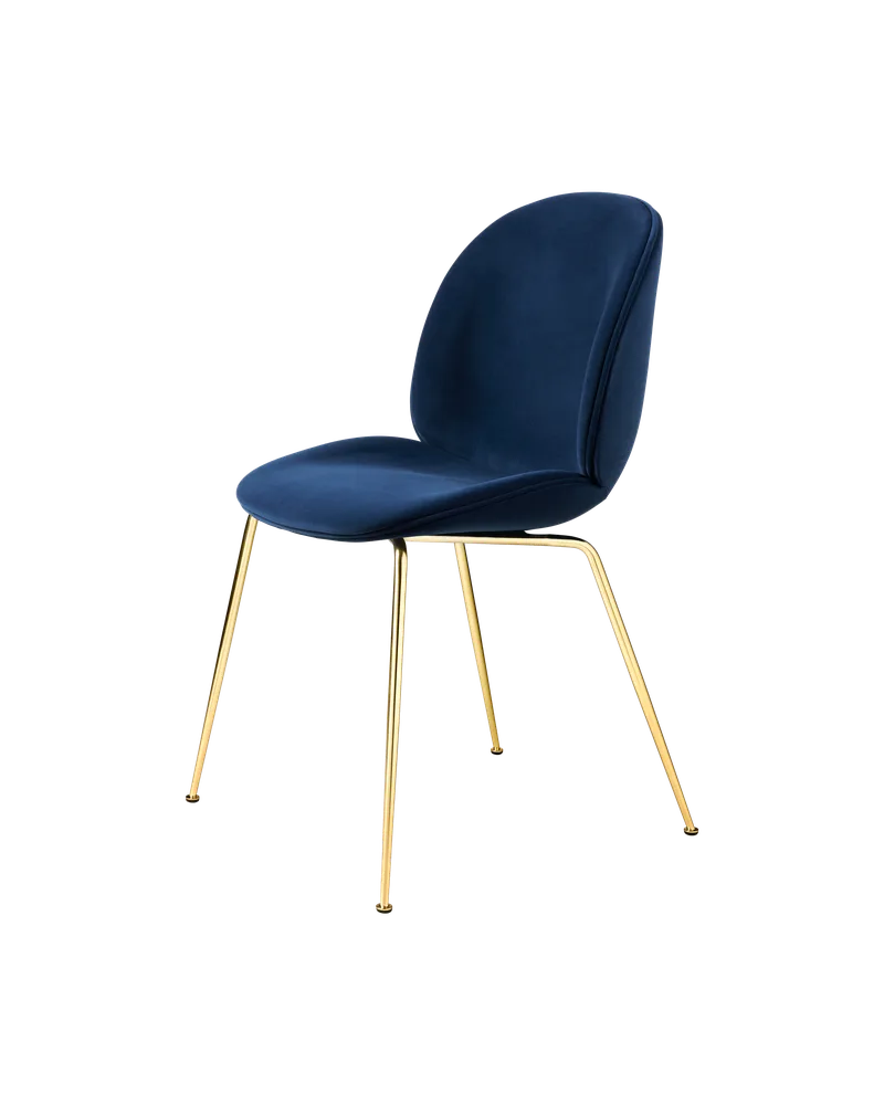 Beetle Dining Chair, Fully Upholstered by GUBI in Sunday, Dedar (003, Standard), Conic base, Brass Semi Matt – product photo 5 of 5