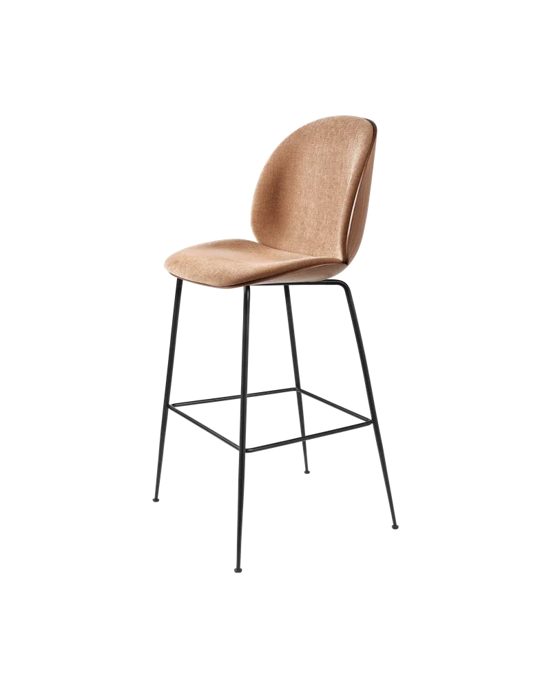 Beetle Bar Chair, 3D Veneer & Front Upholstered by GUBI in Belsuede Special FR, Dedar (132, Standard), American Walnut Semi Matt Lacquered, Matt Black – product photo 2 of 2