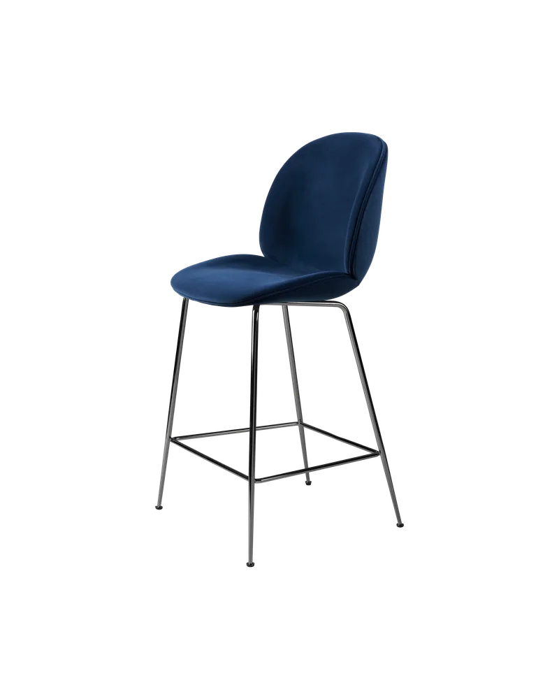 Beetle Counter Chair, Fully Upholstered von GUBI in Conic base, Black Chrome, Sunday, Dedar (003, Standard) – Produktfoto 2 von 2