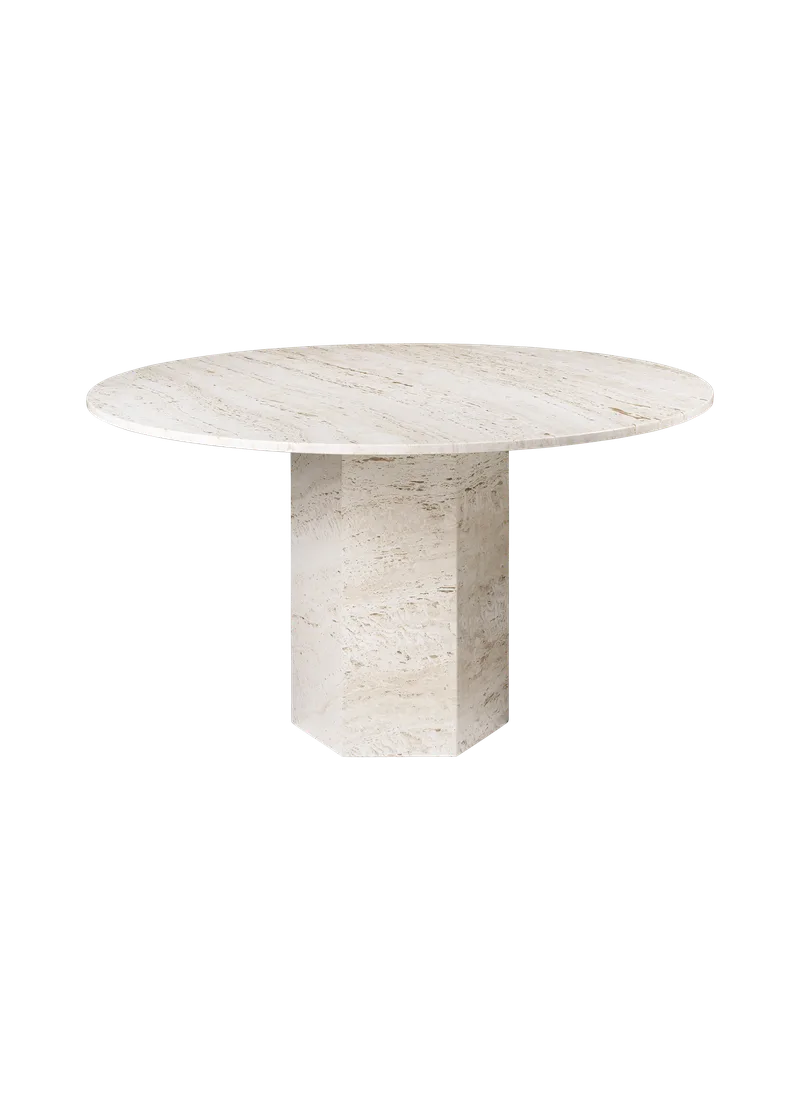 Epic Dining Table, Round by GUBI in Neutral White, Neutral White, Ø130 cm – product photo