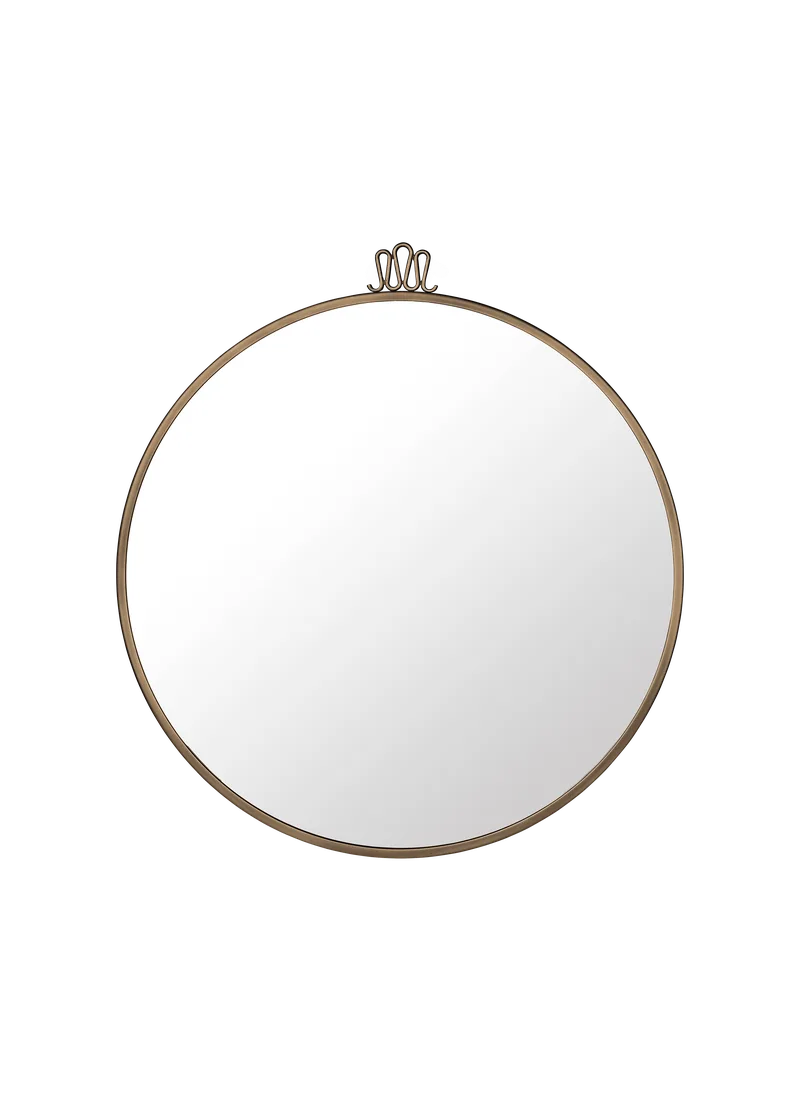 Randaccio Wall Mirror by GUBI in Ø70 cm, Antique Brass – product photo