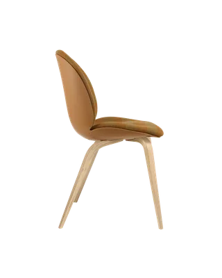 Beetle Dining Chair, Front Upholstered by GUBI in Kvadrat Sahco, Acca Stripe 0331, Oak Semi Matt, Amber Brown – product photo 4 of 5