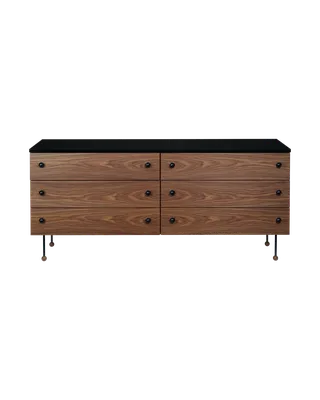 62 Sideboard by GUBI in 6 drawer, Walnut / Black – product photo 1 of 5