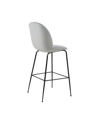 Beetle Bar Chair, 3D Veneer & Front Upholstered by GUBI in Kvadrat Sahco, Acca Stripe 0731, Lunar Gray, Matt Black – product photo 3 of 4