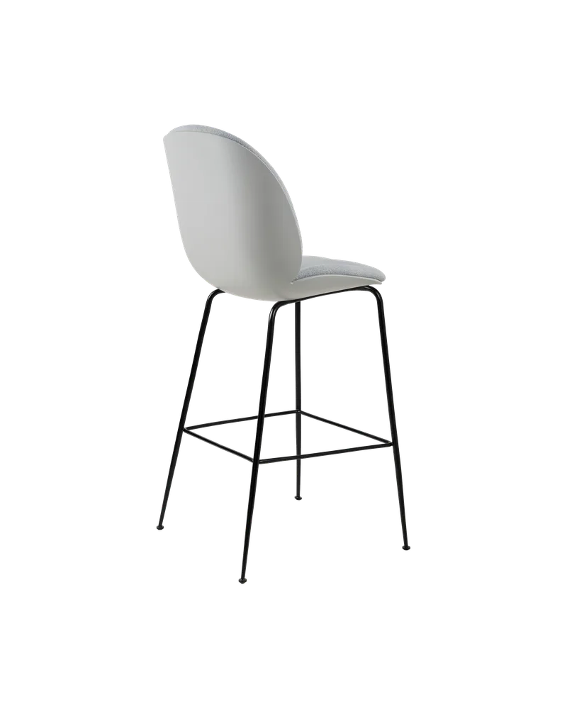 Beetle Bar Chair, 3D Veneer & Front Upholstered by GUBI in Kvadrat Sahco, Acca Stripe 0731, Lunar Gray, Matt Black – product photo 3 of 4