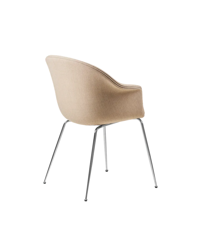 Bat Dining Chair, Fully Upholstered by GUBI in Remix 3, Kvadrat (233, Standard), Conic base, Chrome – product photo 2 of 4