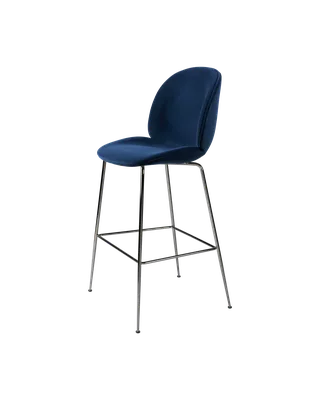 Beetle Bar Chair, Fully Upholstered van GUBI in Sunday, Dedar (003, Standard), Black Chrome, Conic base – productfoto 4 van 4