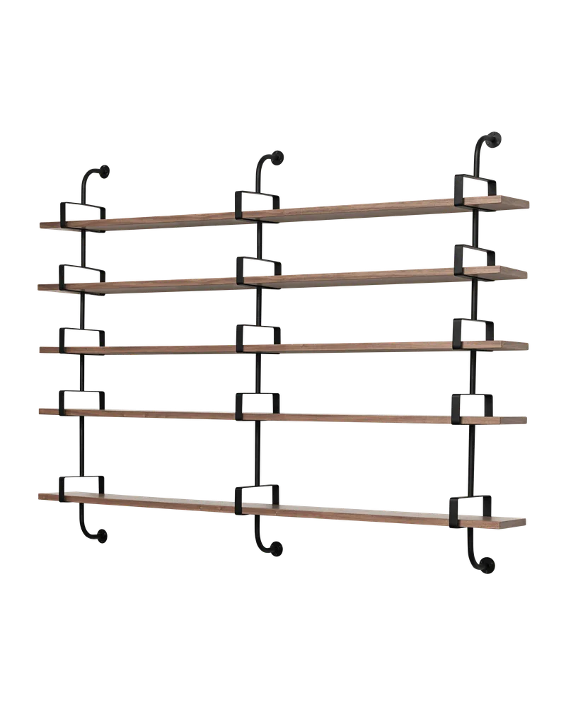 Démon Shelf by GUBI in American Walnut Semi Matt Lacquered, 5 Shelves, Large – product photo