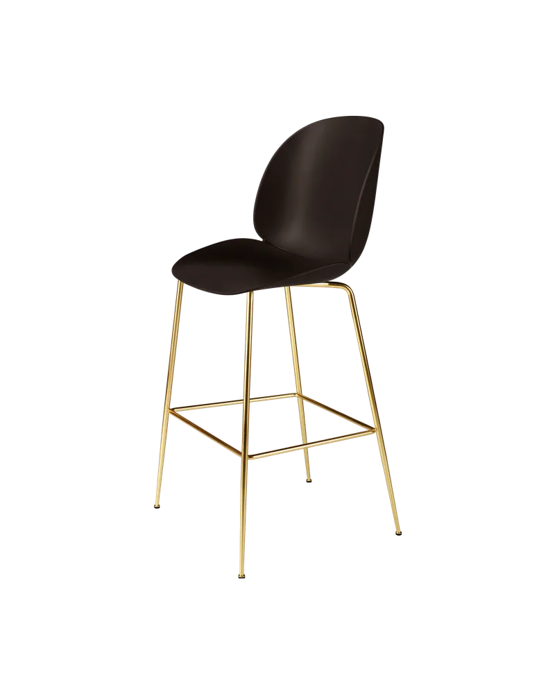 Beetle Bar Chair, Un-Upholstered de GUBI en Mocha Brown, Brass Semi Matt, Conic base – photo du produit 3 sur 3