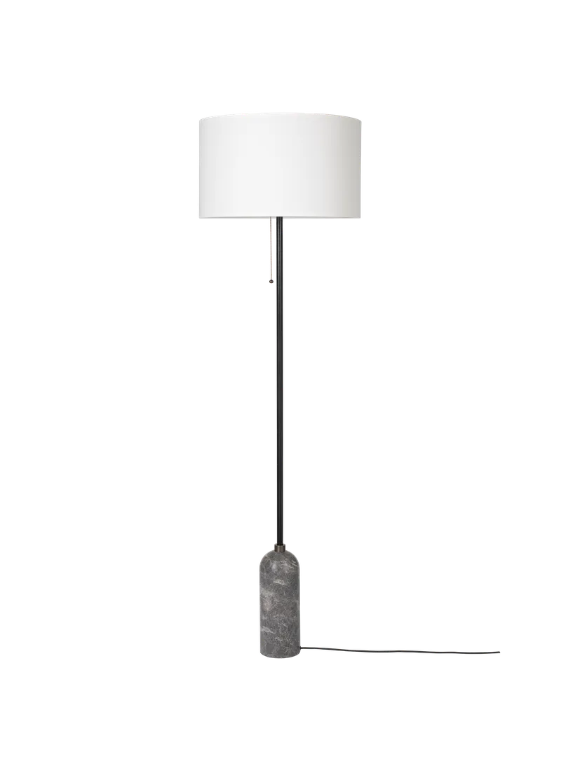 Gravity Floor Lamp van GUBI in Grey Marble, White, EU – productfoto