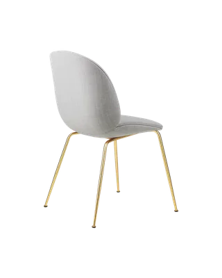 Beetle Dining Chair, Fully Upholstered von GUBI in Remix 3, Kvadrat (123, Standard), Conic base, Brass Semi Matt – Produktfoto 2 von 5