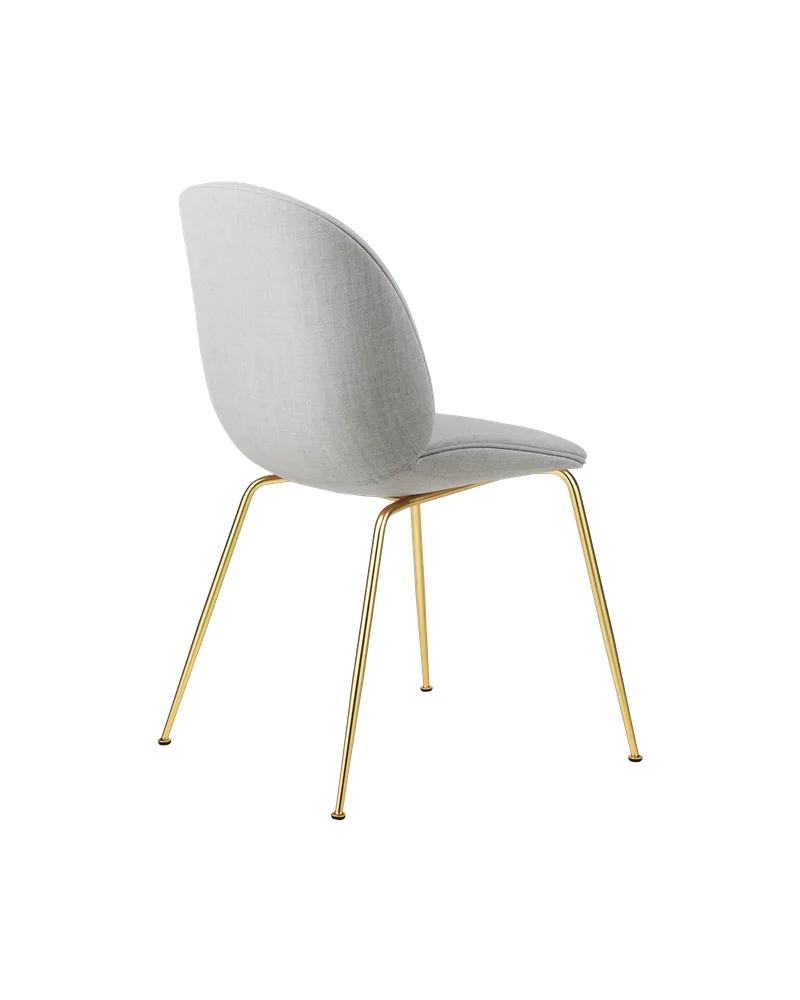 Beetle Dining Chair, Fully Upholstered von GUBI in Remix 3, Kvadrat (123, Standard), Conic base, Brass Semi Matt – Produktfoto 2 von 5