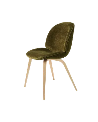 Beetle Dining Chair, Fully Upholstered von GUBI in Mumble, Glamour Group (40, Standard), Wood base, Oak Semi Matt Lacquered – Produktfoto 5 von 5