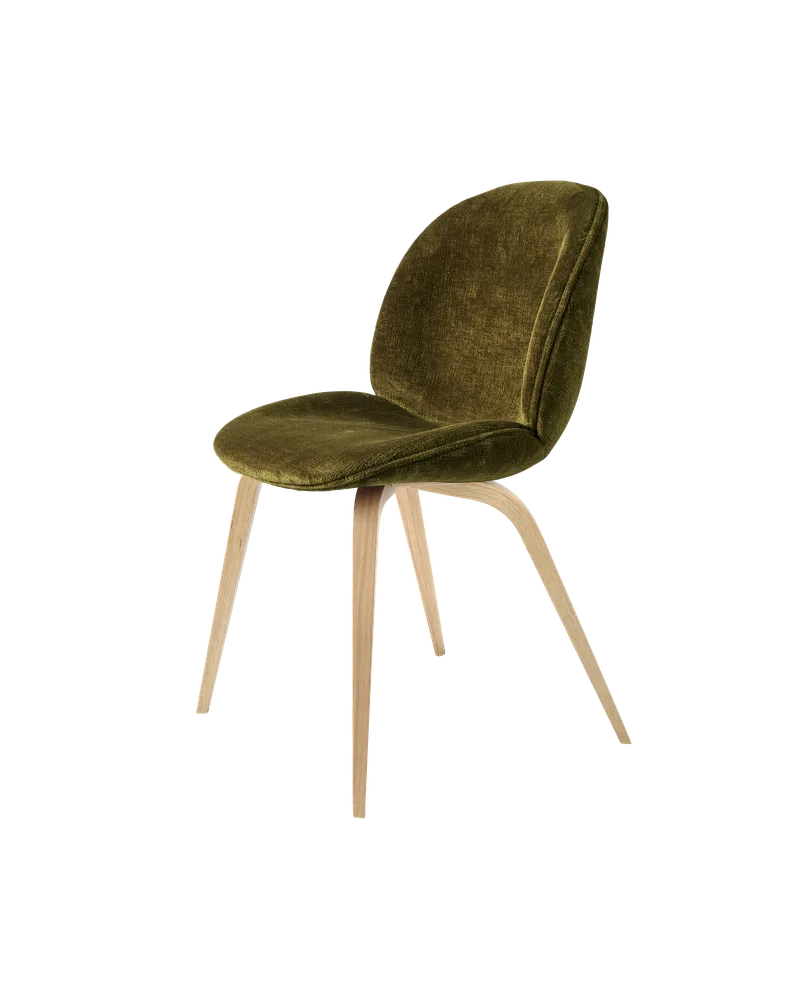 Beetle Dining Chair, Fully Upholstered von GUBI in Mumble, Glamour Group (40, Standard), Wood base, Oak Semi Matt Lacquered – Produktfoto 5 von 5