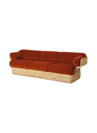 Basket Sofa by GUBI in Belsuede Special FR, Dedar (133, Standard), 3 seater, Rattan – product photo 7 of 7