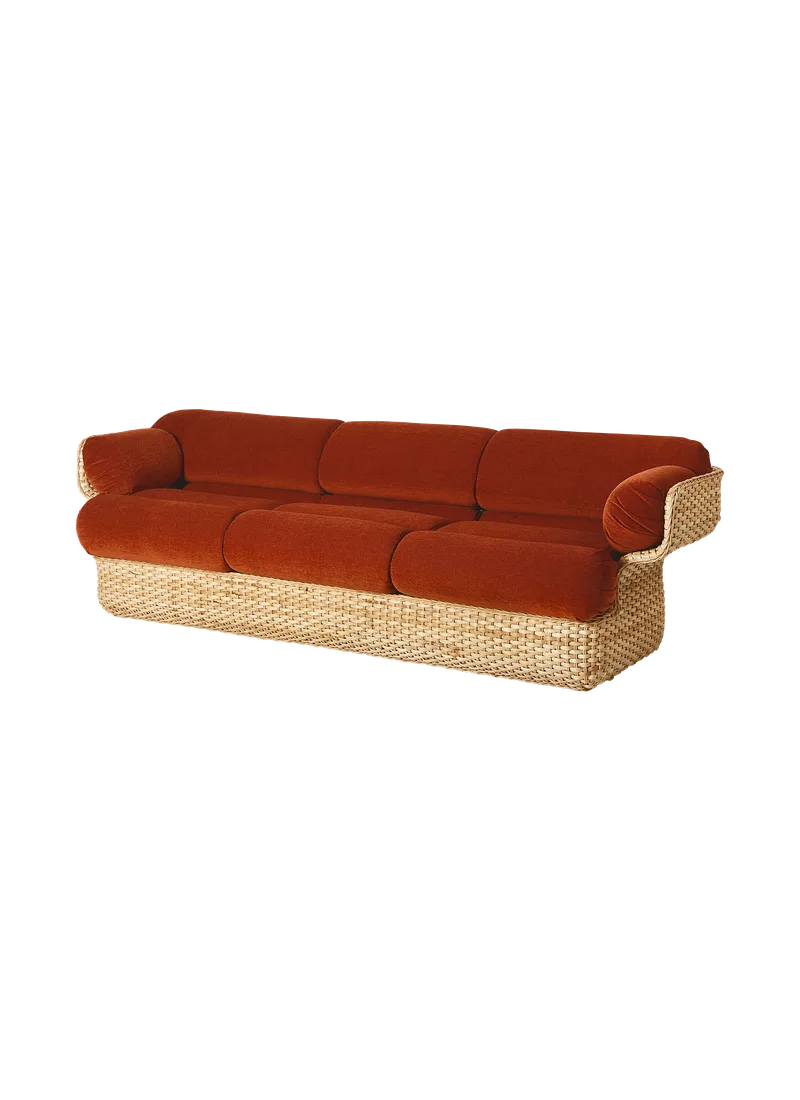 Basket Sofa by GUBI in Belsuede Special FR, Dedar (133, Standard), 3 seater, Rattan – product photo 7 of 7