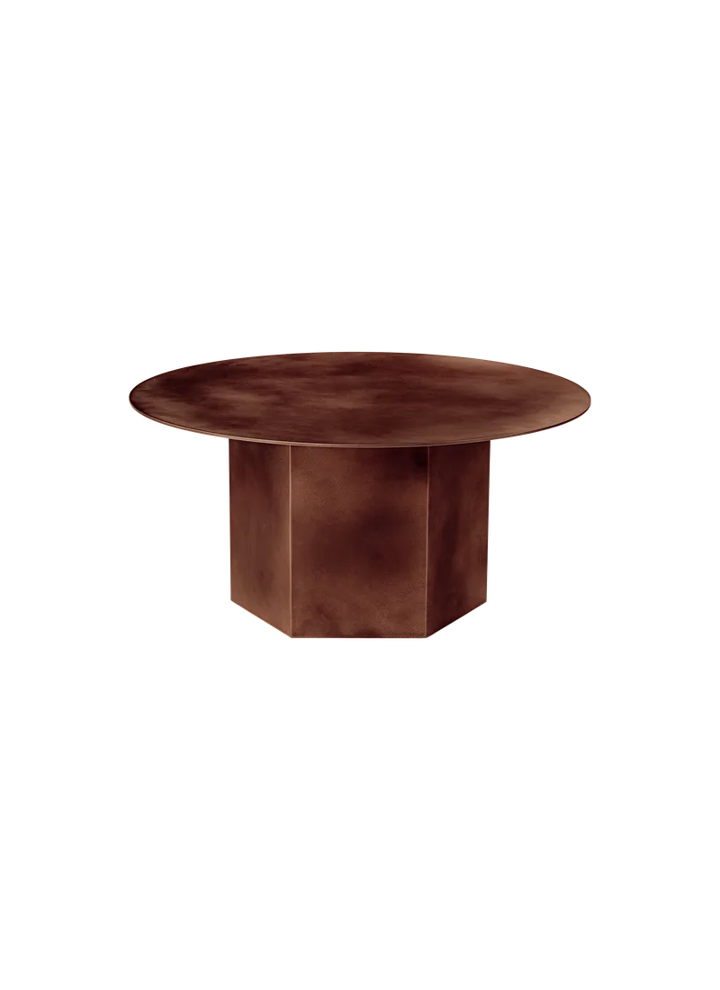 Epic Coffee Table, Round by GUBI in Earthy Red Steel, Earthy Red Steel, Ø80 cm – product photo
