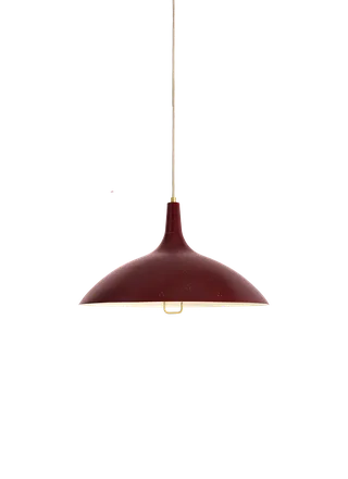 1965 Pendant by GUBI in Chianti Red Semi Matt, Brass, No, EU – product photo 4 of 4