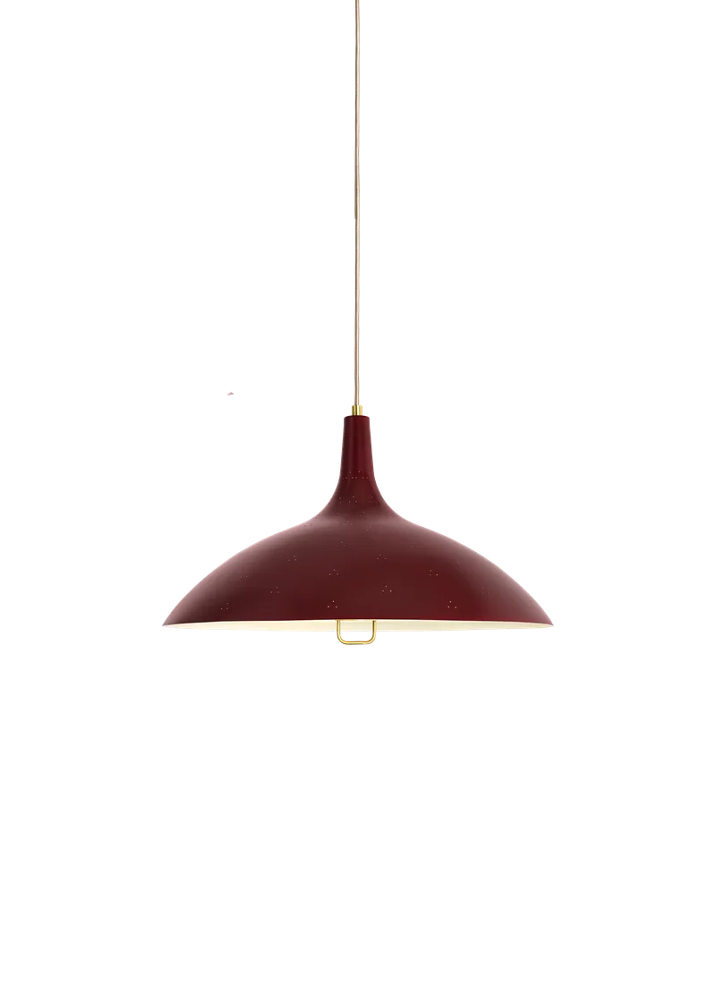 1965 Pendant by GUBI in Chianti Red Semi Matt, Brass, No, EU – product photo 4 of 4