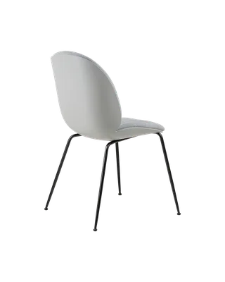 Beetle Dining Chair, Front Upholstered by GUBI in Kvadrat Sahco, Acca Stripe 0731, Matt Black, Lunar Gray – product photo 4 of 5