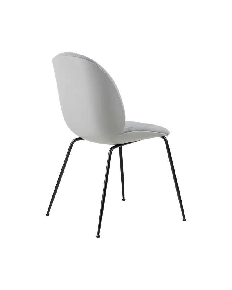 Beetle Dining Chair, Front Upholstered by GUBI in Kvadrat Sahco, Acca Stripe 0731, Matt Black, Lunar Gray – product photo 4 of 5