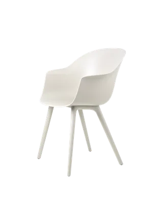 Bat Dining Chair, Un-Upholstered von GUBI in Alabaster White, Alabaster White, Plastic base – Produktfoto 4 von 4