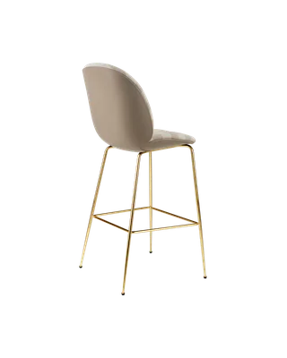 Beetle Bar Chair, 3D Veneer & Front Upholstered by GUBI in Kvadrat Sahco, Acca Stripe 0131, New Beige, Brass Semi Matt – product photo 2 of 4