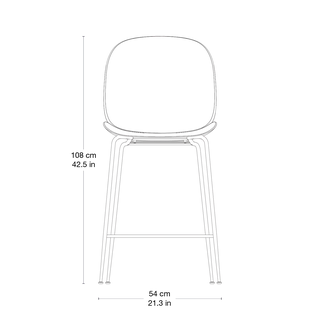 Beetle Counter Chair, Un-Upholstered von GUBI in Black, Antique Brass, Conic base – Produktfoto 1 von 3