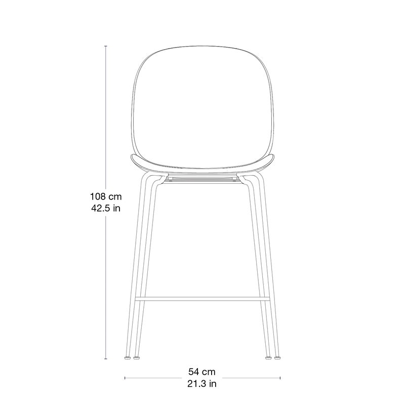 Beetle Counter Chair, Un-Upholstered von GUBI in Black, Antique Brass, Conic base – Produktfoto 1 von 3