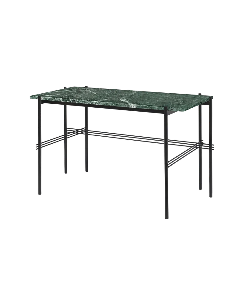 TS Desk de GUBI en Green Guatemala Marble, Black base, 120 × 60 cm – photo du produit