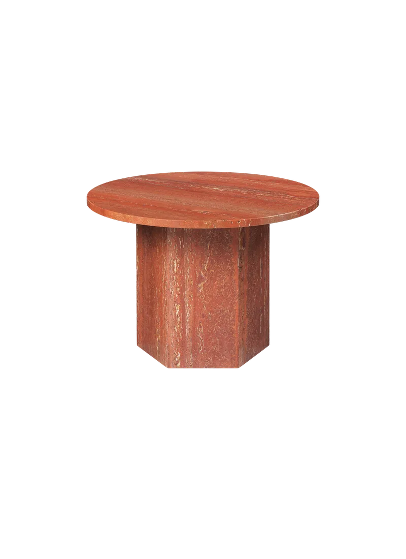 Epic Coffee Table, Round van GUBI in Burnt Red, Burnt Red, Ø60 cm – productfoto