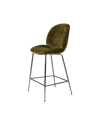 Beetle Counter Chair, Fully Upholstered von GUBI in Conic base, Black Chrome, Mumble, Glamour Group (40, Standard) – Produktfoto 4 von 4