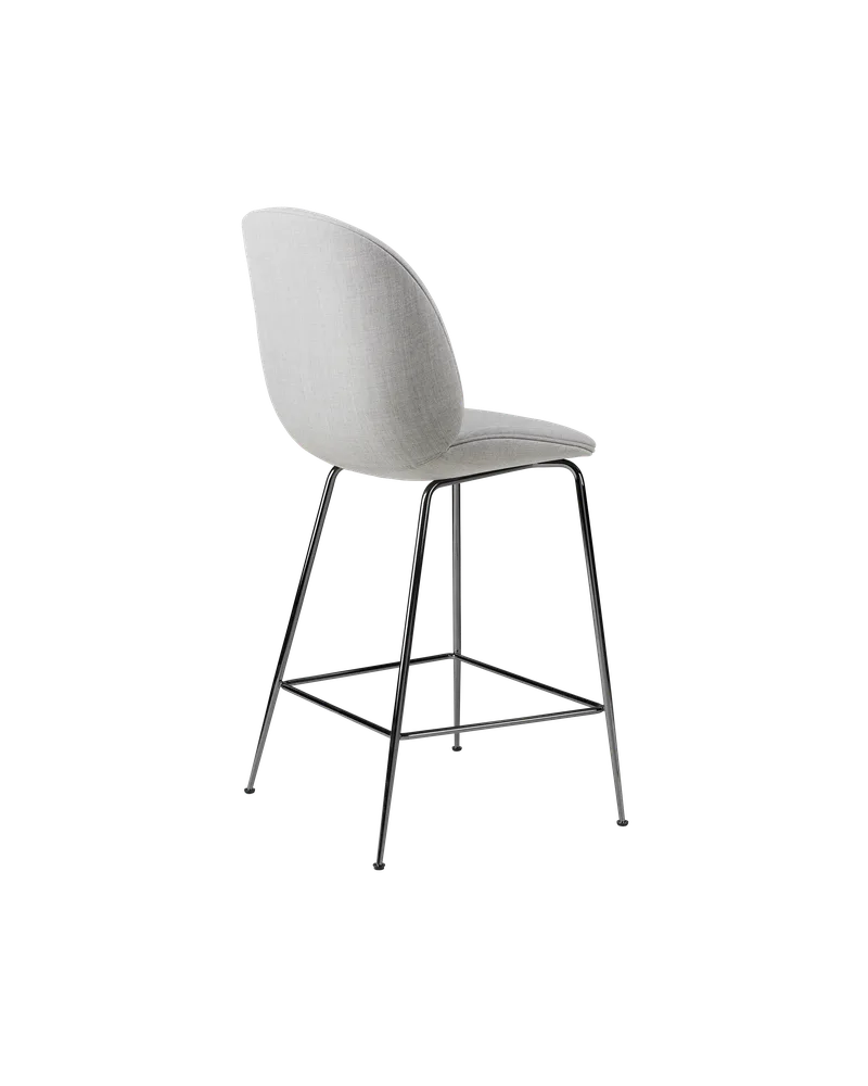 Beetle Counter Chair, Fully Upholstered von GUBI in Conic base, Black Chrome, Remix 3, Kvadrat (123, Standard) – Produktfoto 3 von 4