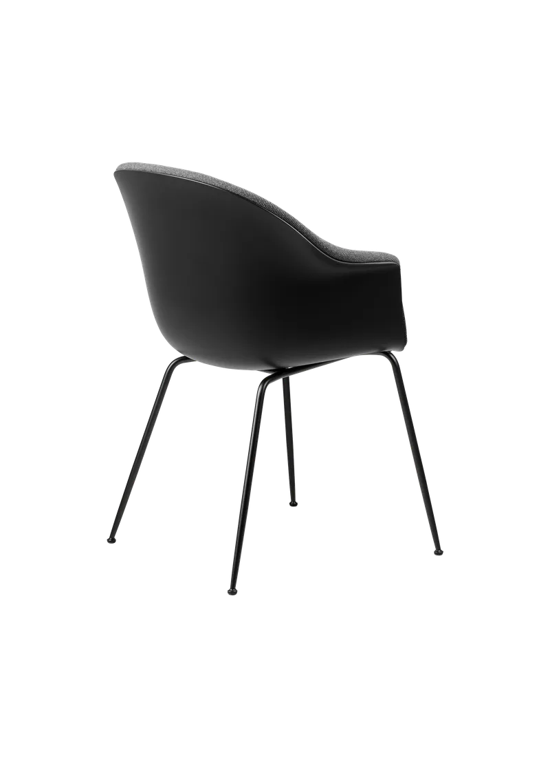 Bat Dining Chair, Front Upholstered by GUBI in Hallingdal 65, Kvadrat (173, Standard), Conic base, Matt Black – product photo 1 of 5