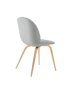 Beetle Dining Chair, Front Upholstered by GUBI in Kvadrat Sahco, Acca Stripe 0731, Oak Semi Matt, Lunar Gray – product photo 2 of 5