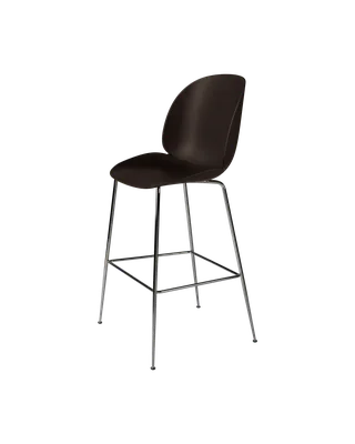 Beetle Bar Chair, Un-Upholstered von GUBI in Mocha Brown, Black Chrome, Conic base – Produktfoto 3 von 3