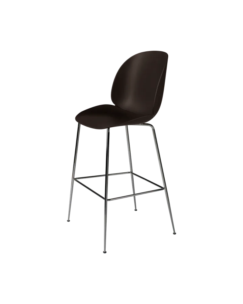 Beetle Bar Chair, Un-Upholstered von GUBI in Mocha Brown, Black Chrome, Conic base – Produktfoto 3 von 3