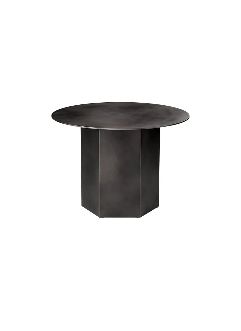 Epic Coffee Table, Round van GUBI in Misty Gray Steel, Misty Gray Steel, Ø60 cm – productfoto
