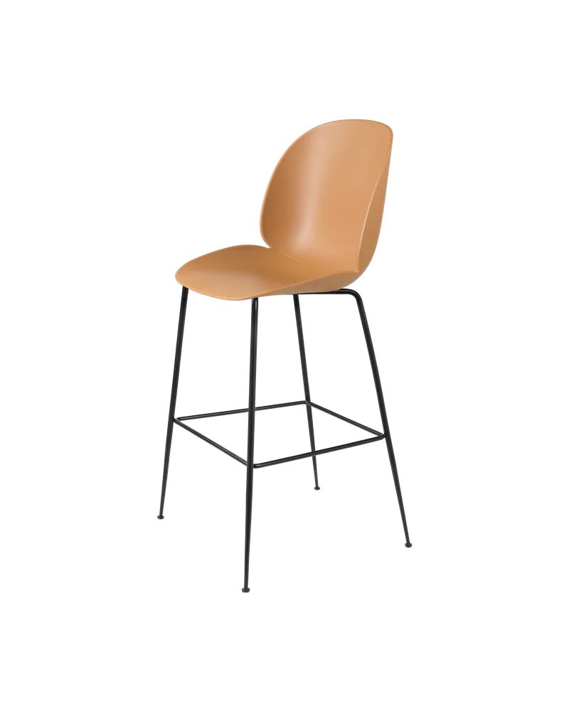 Beetle Bar Chair, Un-Upholstered by GUBI in Amber Brown, Matt Black, Conic base – product photo 3 of 3
