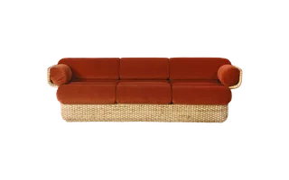 Basket Sofa by GUBI in Belsuede Special FR, Dedar (133, Standard), 3 seater, Rattan – product photo 4 of 7